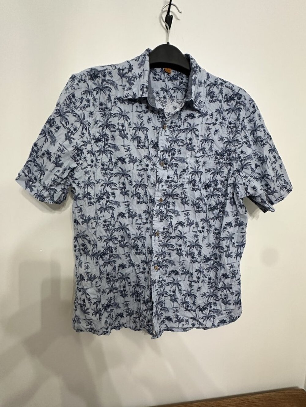 MEN'S HAWAIIAN SHIRT LINEN/COTTON BLEND SIZE XL